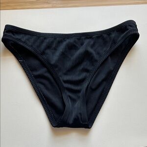 Shade & Shore Black Ribbed Bikini Bottom